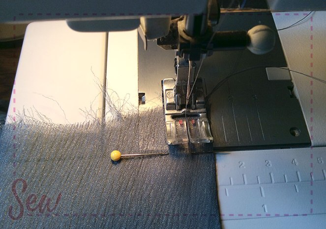 Sewing 2nd stitching line.